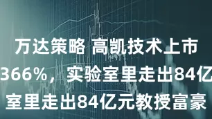 万达策略 高凯技术上市两日暴涨366%，实验室里走出84亿元教授富豪